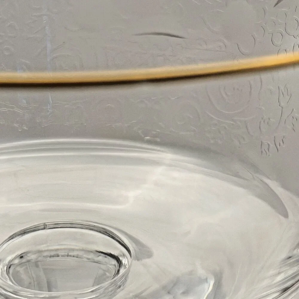 Vintage Lenox Autumn Champagne Tall Sherbet Glass Gold Rim Etched 1975-76